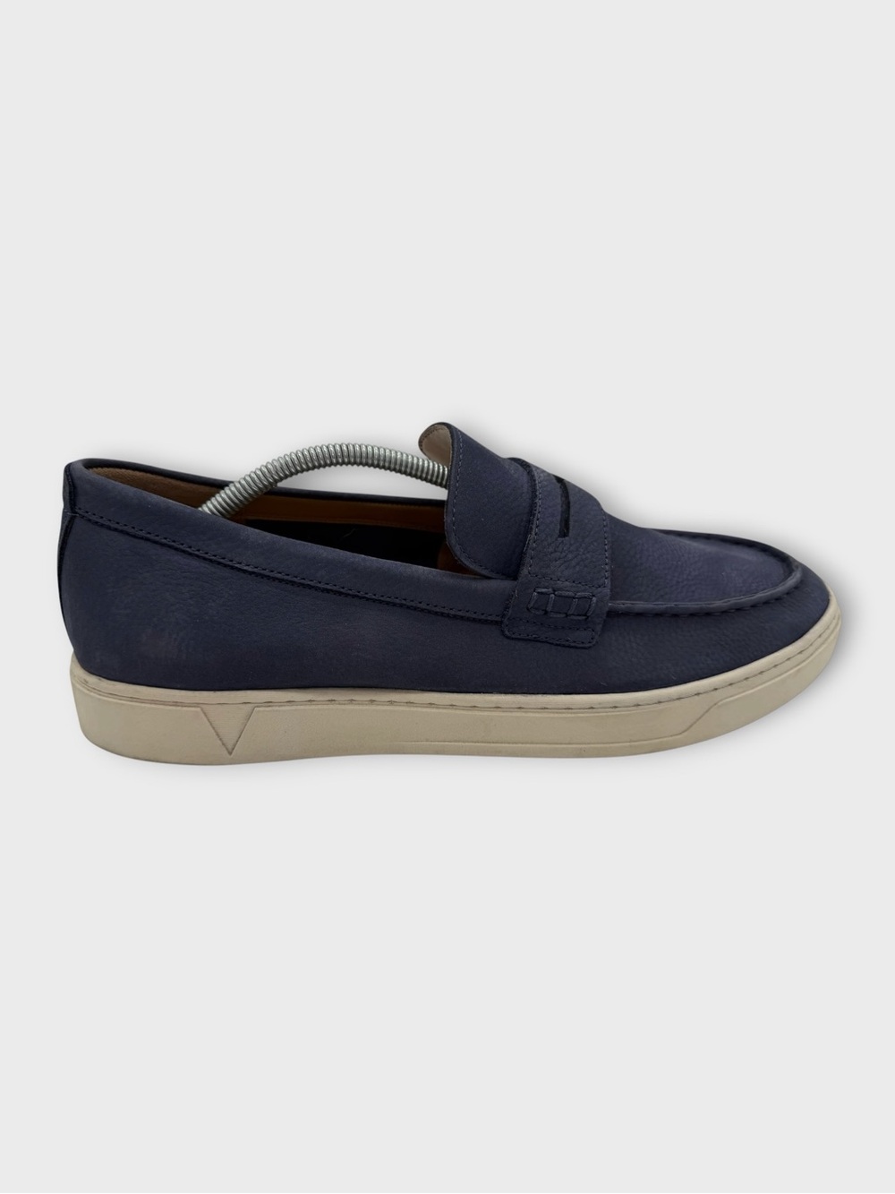 Vionic Men’s Thompson Penny Loafers Tumbled Leather Navy Size 12 NICE!!